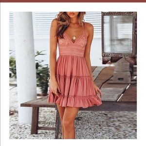 Pink boho dress